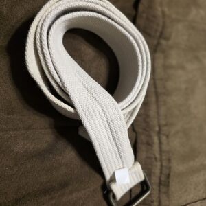 Men's Cream Canvas Belt